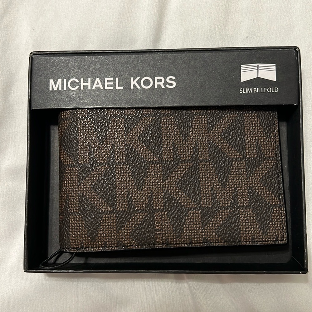 Michael Kors Slim Bifold Mens Wallet (Jet Set Brown/Black)